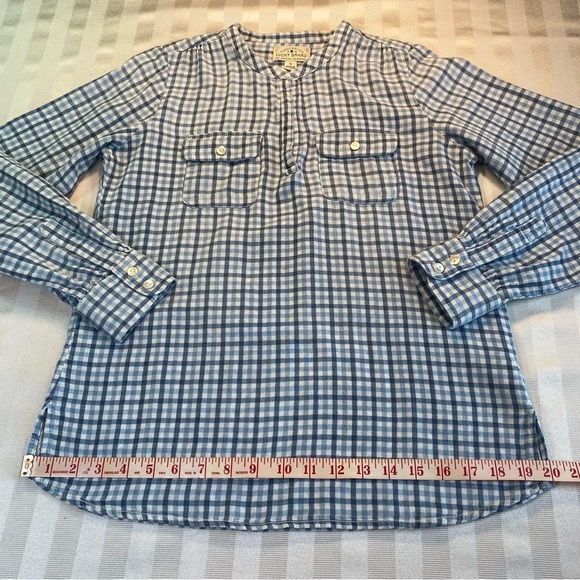 Lucky Brand Handcrafted Blues & White Plaid Blouse Top Pullover Sz Small - Picture 5 of 16
